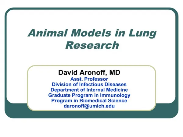 animal models in lung research