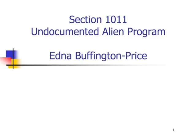 section 1011 undocumented alien program edna buffington-price