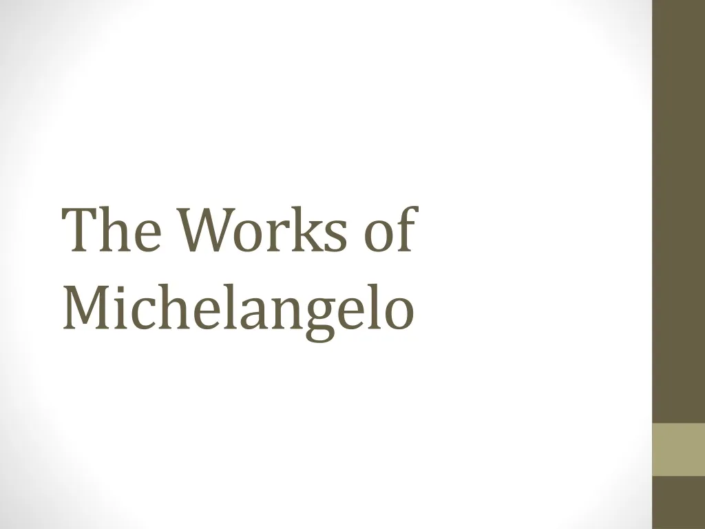the works of michelangelo