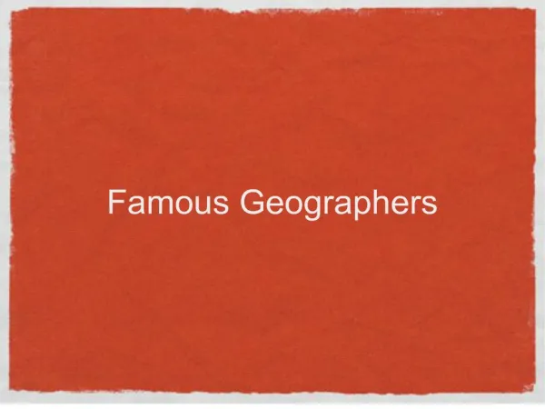 famous geographers