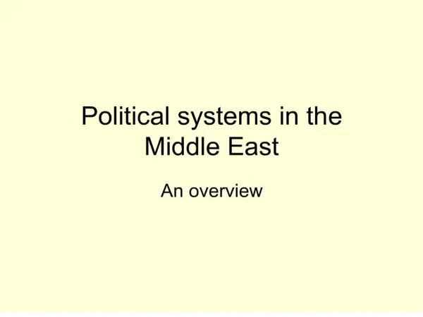 political systems in the middle east