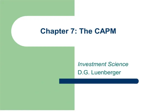 chapter 7: the capm
