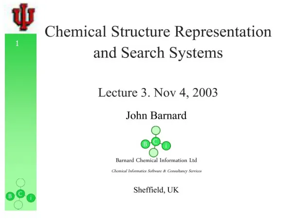 chemical structure representation and search systems lecture 3 ...