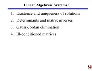 linear algebraic systems i - slide 1