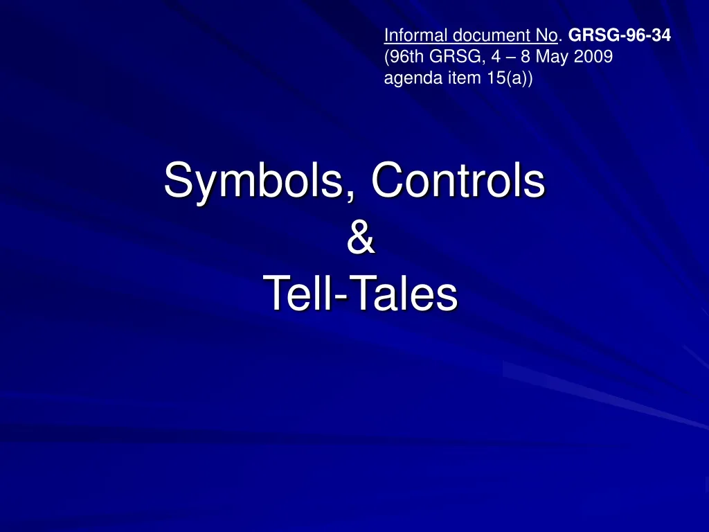 symbols controls tell tales