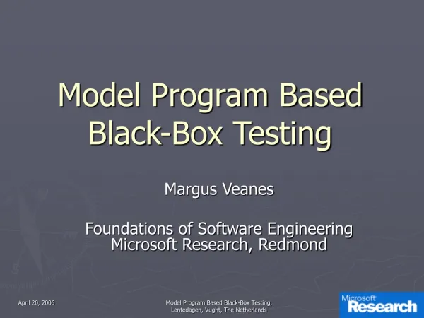 Model Program Based Black-Box Testing