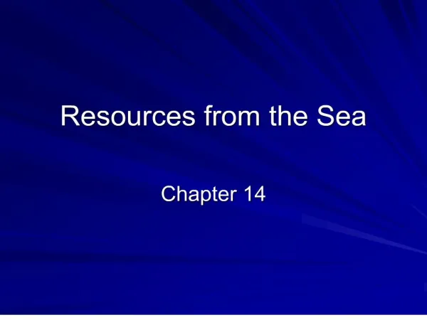 resources from the sea