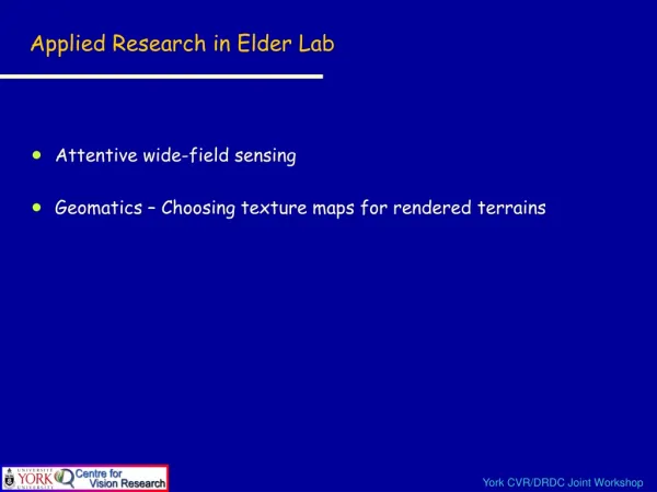 Applied Research in Elder Lab