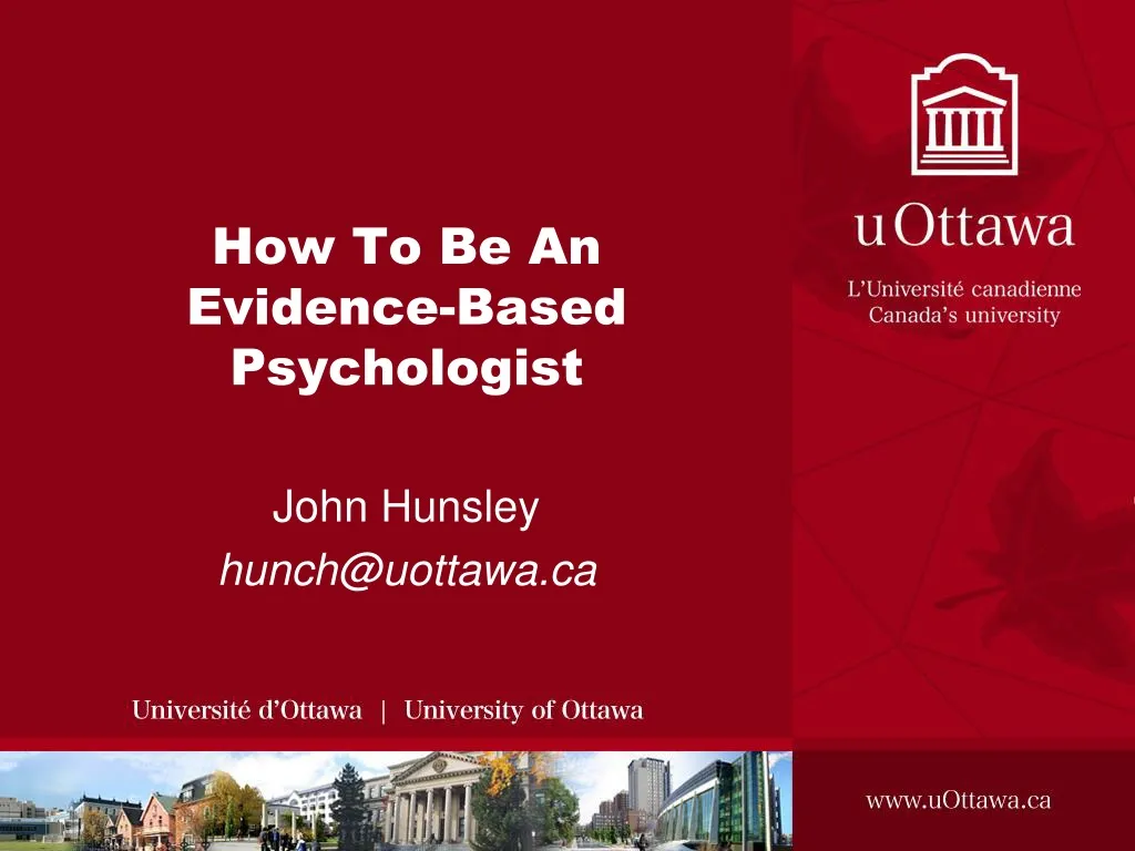 how to be an evidence based psychologist