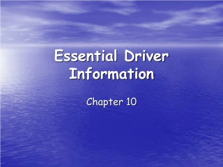Essential Driver Information - slide 1