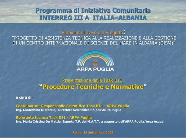 programma di iniziativa comunitaria interreg iii a italia albania