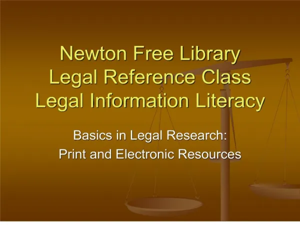 newton free library legal reference class legal information literacy