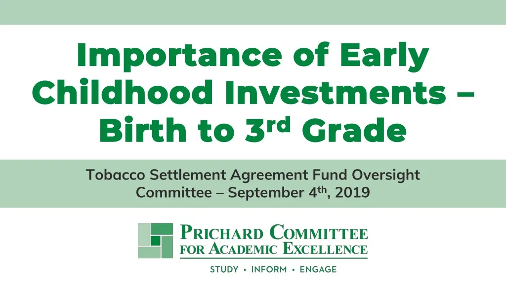 importance of early childhood investments birth to 3 rd grade
