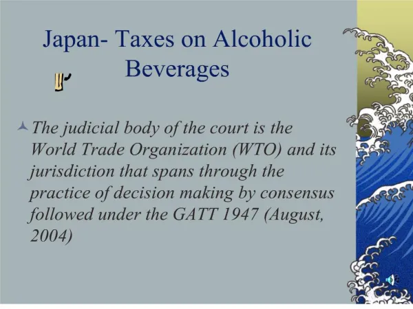 japan- taxes on alcoholic beverages
