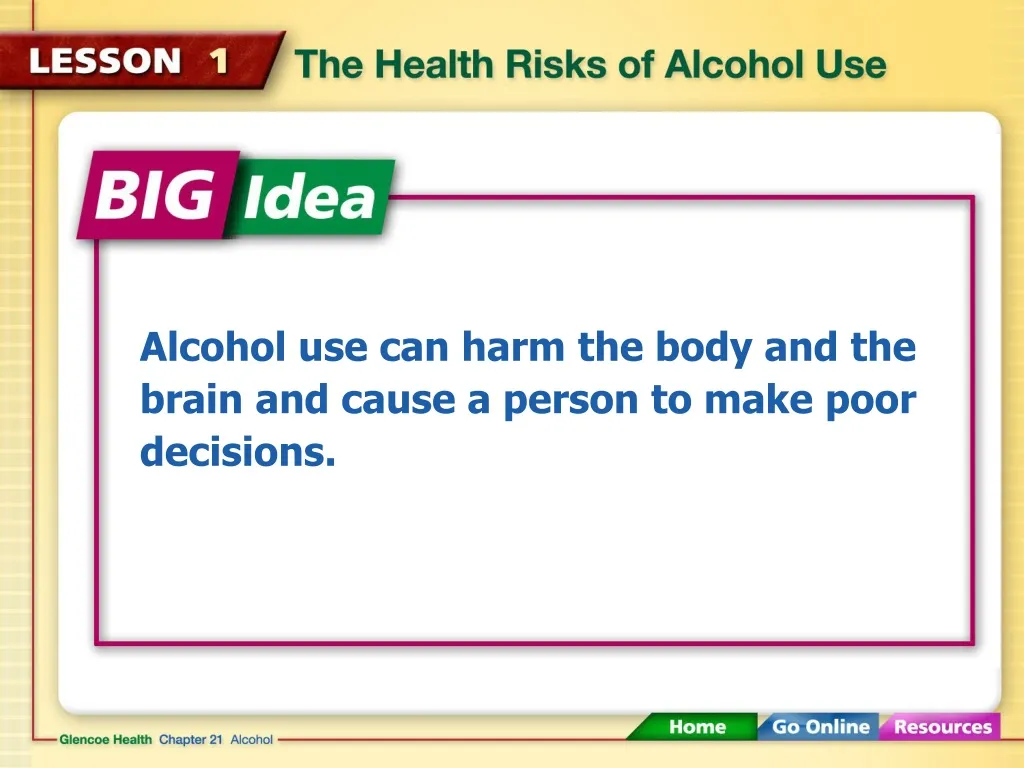 alcohol use can harm the body and the brain