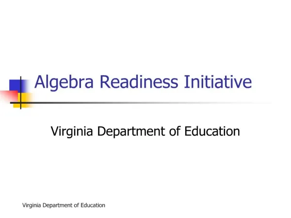 algebra readiness initiative