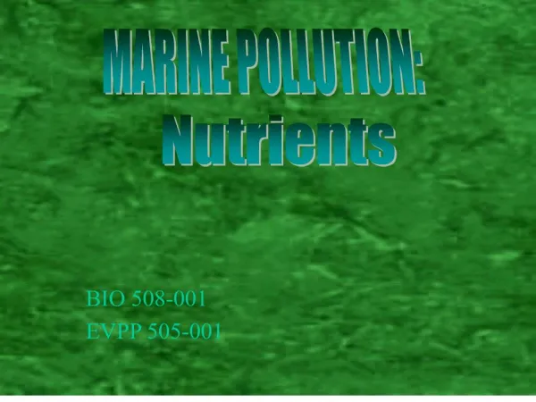 marine pollution: