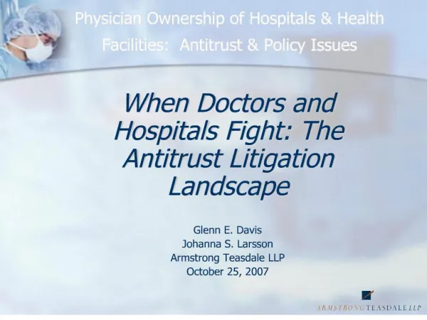 physician ownership of hospitals health facilities: antitrust ...