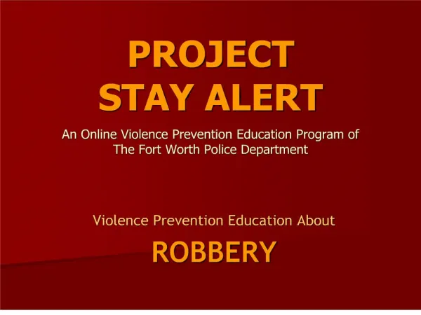 project stay alert an online violence prevention education ...