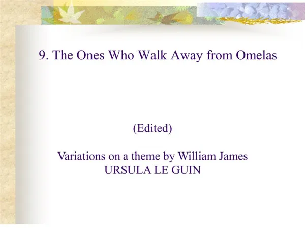 edited variations on a theme by william james ursula le guin