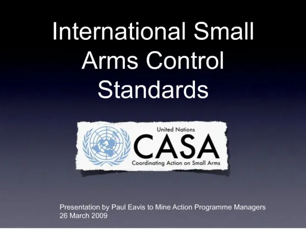 international small arms control standards