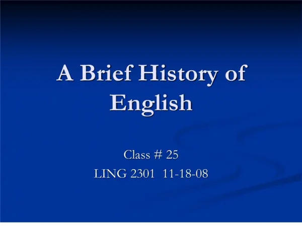 a brief history of english