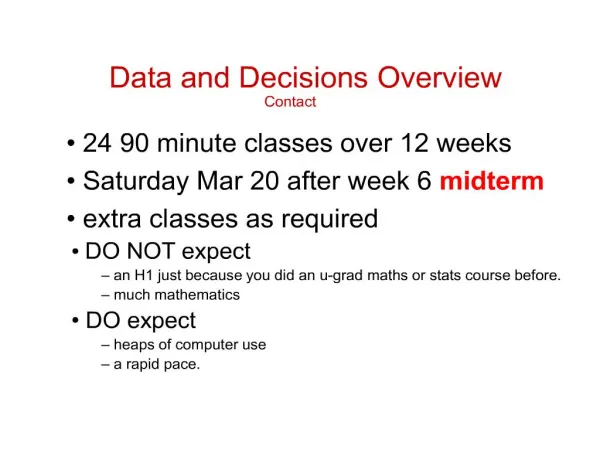 data and decisions overview