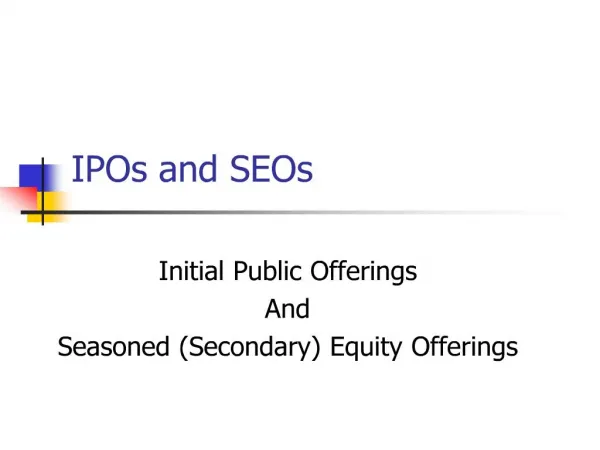 ipos and seos