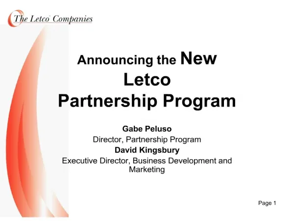 announcing the new letco partnership program