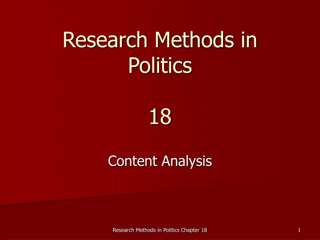 research methods in politics 18