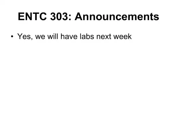 entc 303: announcements