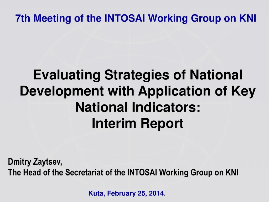 7 th meeting of the intosai working group on kni