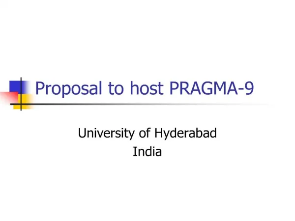 proposal to host pragma-9