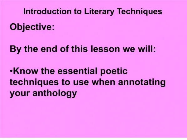 introduction to literary techniques