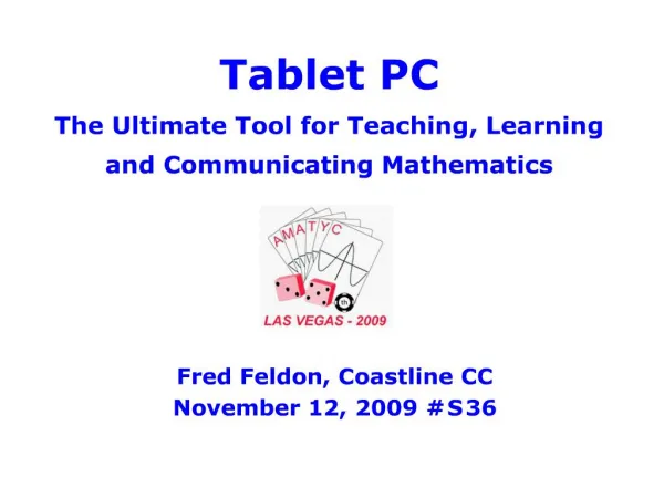 tablet pc the ultimate tool for teaching, learning and communicating mathematics