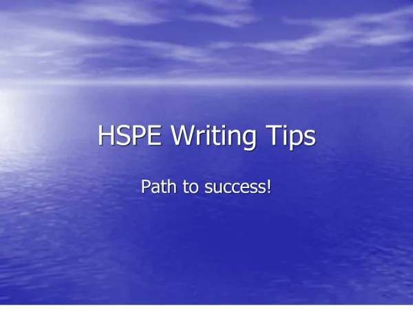 hspe writing tips