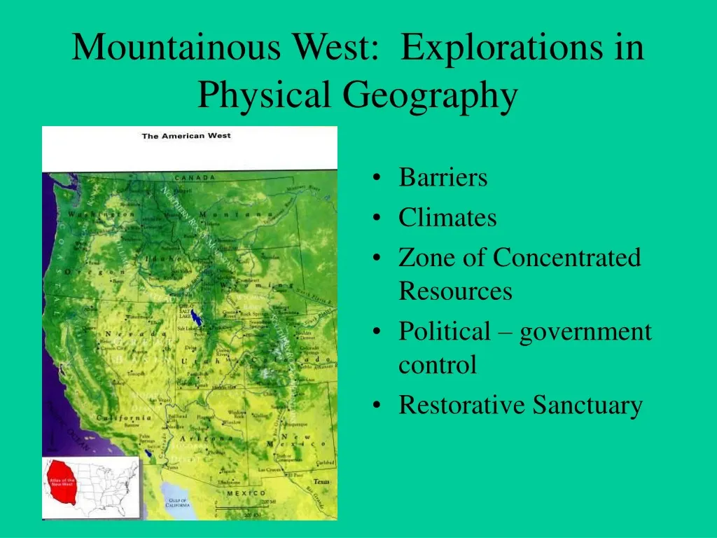 mountainous west explorations in physical geography