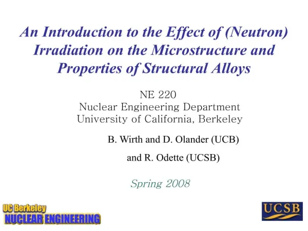 an introduction to the effect of neutron irradiation on the microstructure and properties of structural alloys