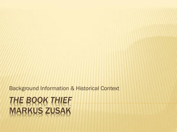 The BOOK Thief Markus Zusak