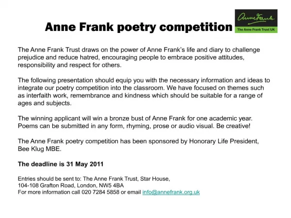 anne frank poetry competition