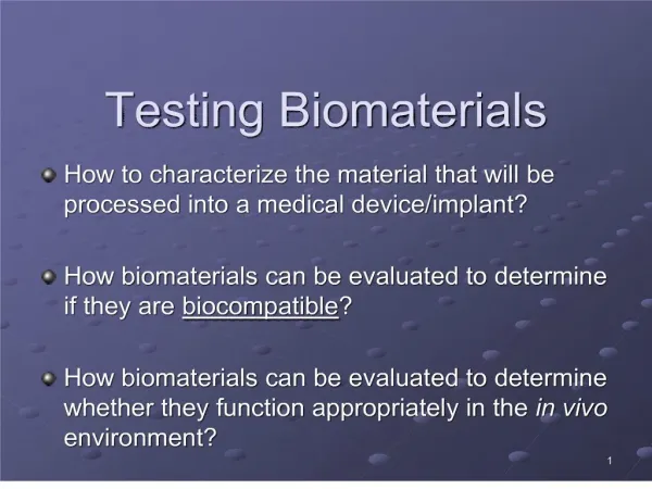 testing biomaterials