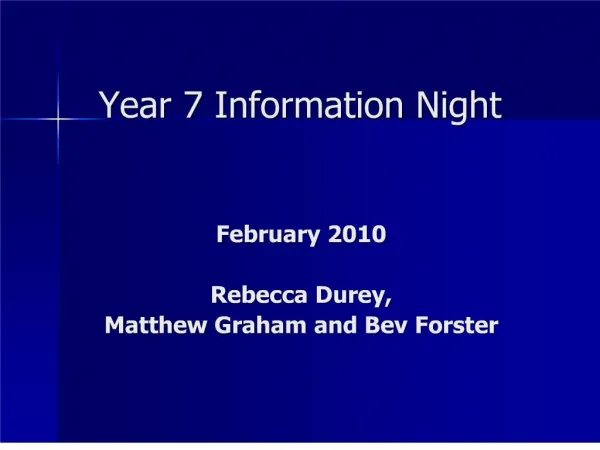 year 7 information night