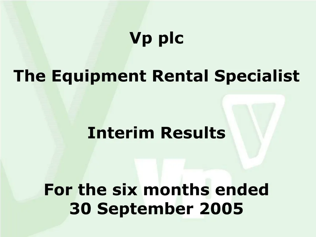 vp plc the equipment rental specialist interim