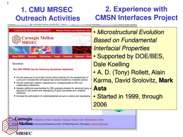 1. CMU MRSEC Outreach Activities