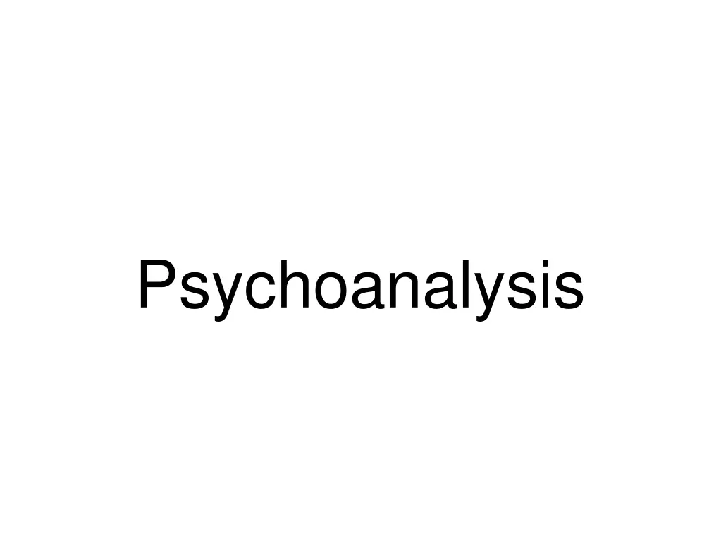 psychoanalysis