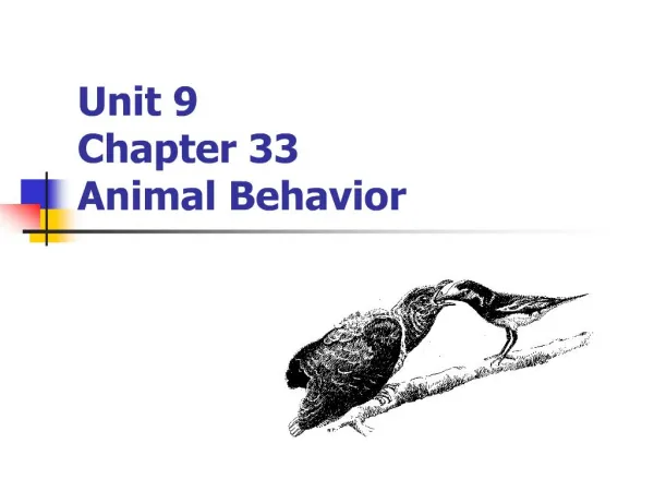 unit 9 chapter 33 animal behavior