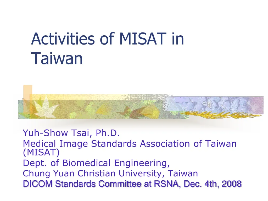 activities of misat in taiwan