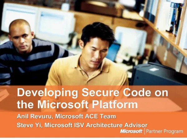 developing secure code on the microsoft platform