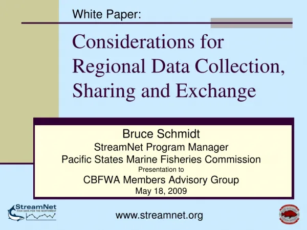Considerations for Regional Data Collection, Sharing and Exchange
