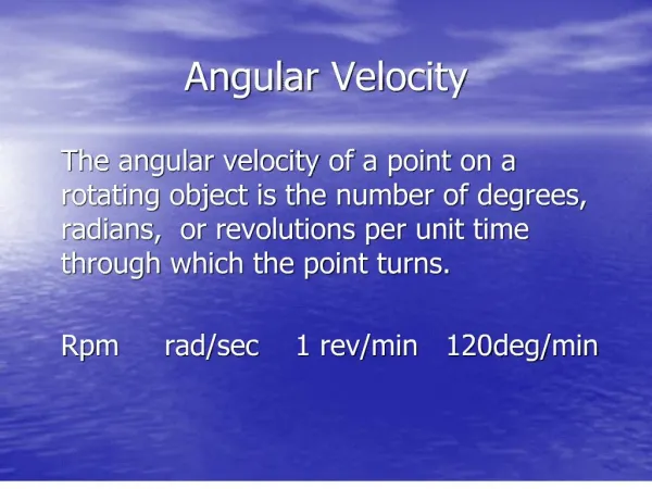 angular velocity